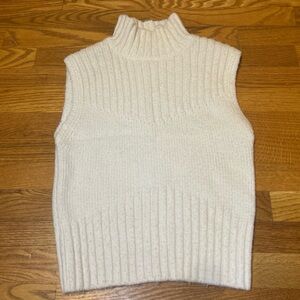 Steve Madden Cream Turtleneck Sweater Vest, Small